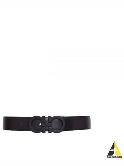 Reversible Gancini Leather Belt Black Navy - SALVATORE FERRAGAMO - BALAAN 2