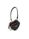 Heart Saffiano Mini Pouch Bag Black - PRADA - BALAAN 2