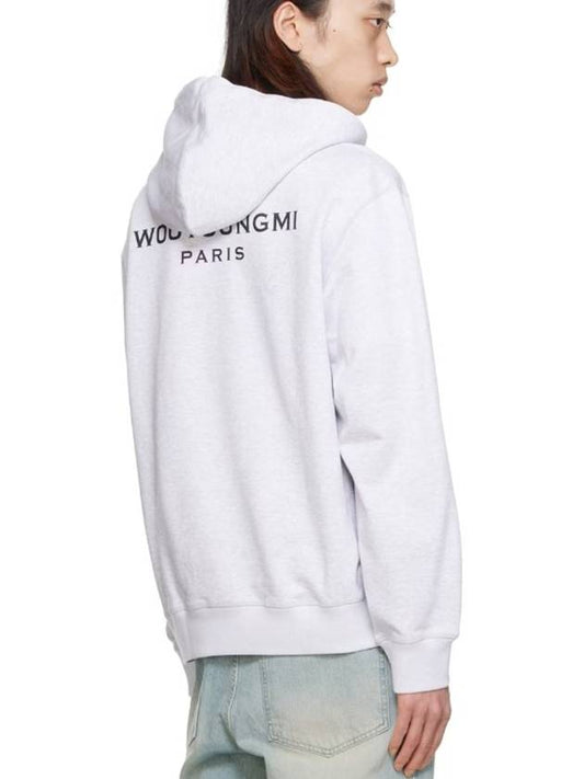 Back logo long sleeve hooded sweatshirt gray men s W241TS37737G - WOOYOUNGMI - BALAAN 2