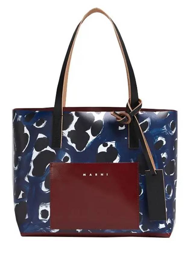 Pansy Print East West Tote Bag Blue - MARNI - BALAAN 2