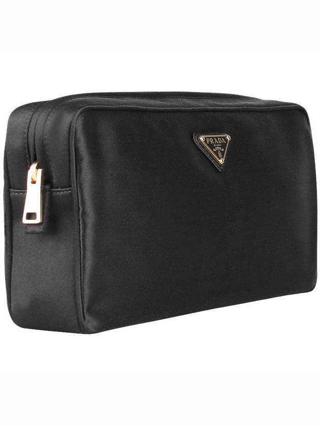 Triangle Logo Silk Satin Pouch Bag - PRADA - BALAAN 5