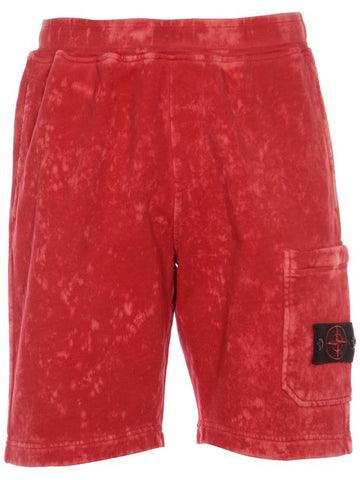 Waffen Patch Off-Dye Bermuda Shorts Pink - STONE ISLAND - BALAAN 1