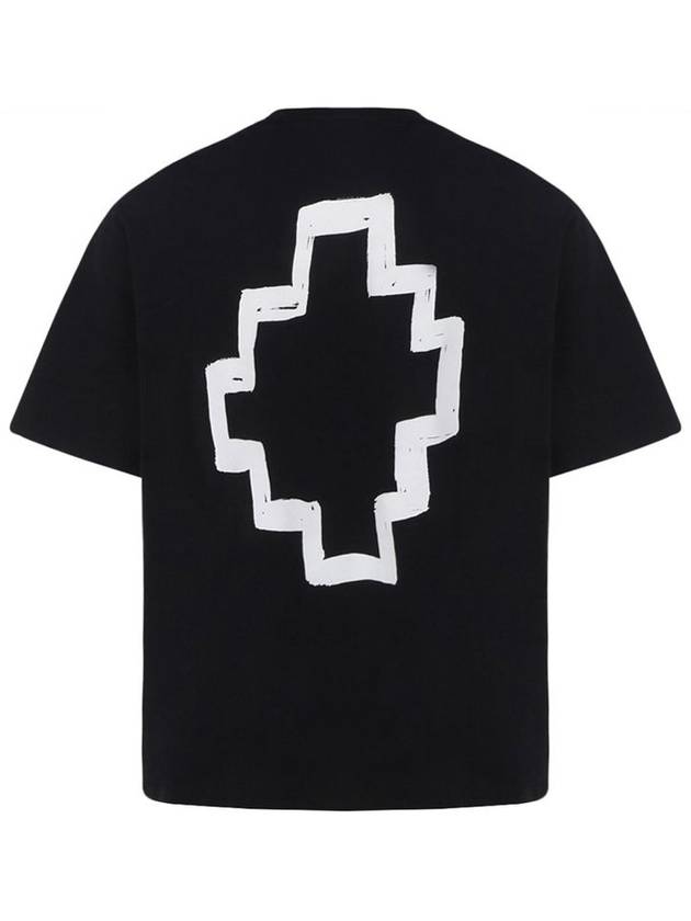 Cross Back Printing Short Sleeve T-Shirt Black - MARCELO BURLON - BALAAN 3