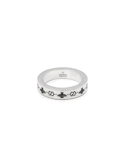 GG Bee Engraved Thin Ring Silver - GUCCI - BALAAN 2