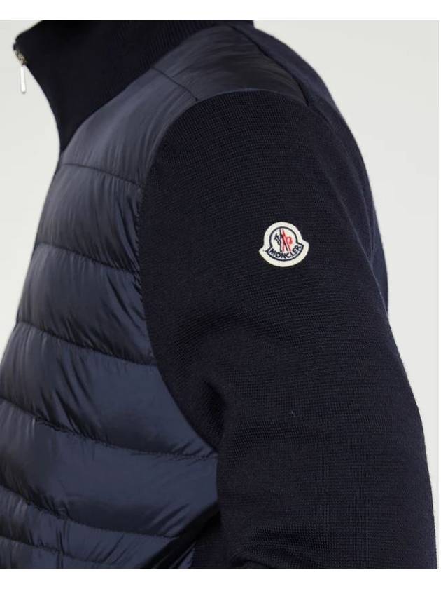 Padded Wool Zip-up Jacket Navy Blue - MONCLER - BALAAN 4