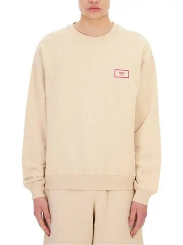 Men s Beige Pink Logo Print Sweatshirt MRSS22601FS - MARTINE ROSE - BALAAN 1