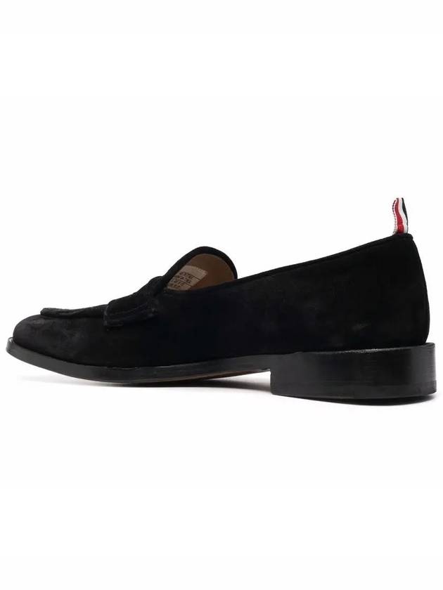 Men's Varsity Suede Loafers Black - THOM BROWNE - BALAAN 5