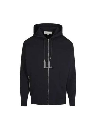 Logo Tab Zip-Up Hoodie Black - ALEXANDER MCQUEEN - BALAAN 2