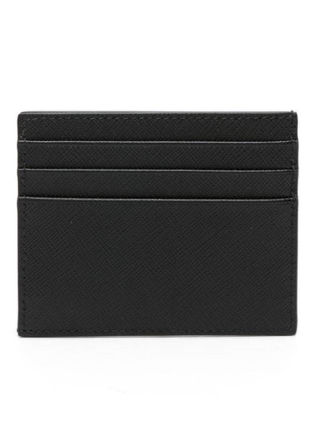 Triangle Logo Saffiano Card Wallet Black - PRADA - BALAAN 3