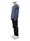 Logo Patch Crew Neck Sweatshirt Navy - STONE ISLAND - BALAAN 5