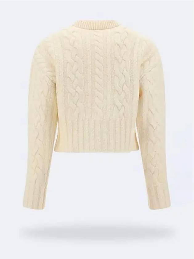 wool knit top white - AMI - BALAAN.