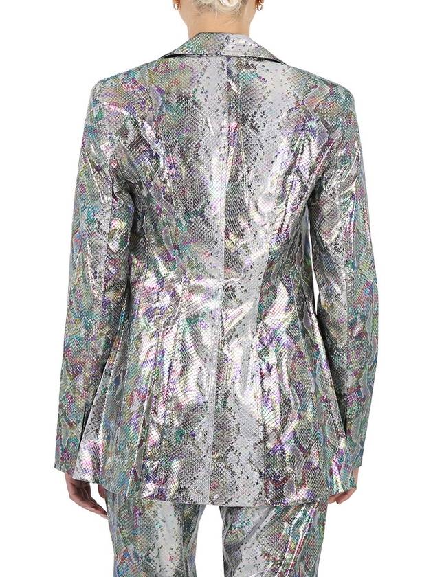 Rotate Ladies Spiced Plum Comb Snake Print Blazer, Brand Size 34 (US Size 0) - ROTATE - BALAAN 3