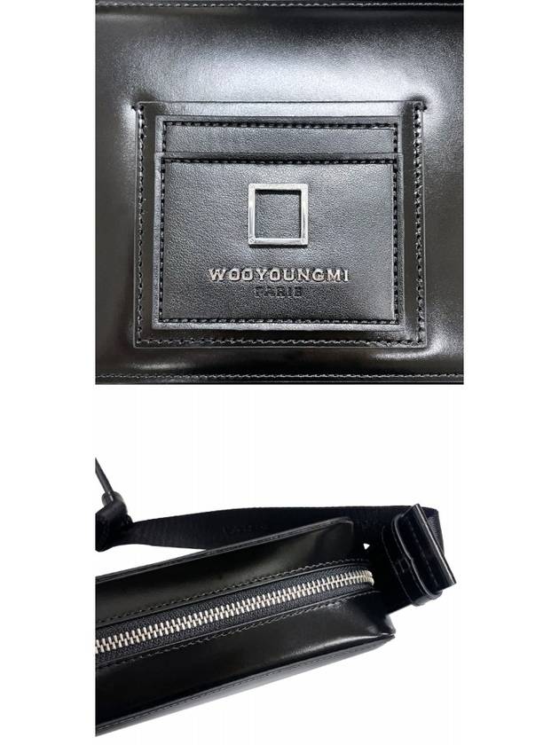 Square Leather Mini Cross Bag Black - WOOYOUNGMI - BALAAN 6