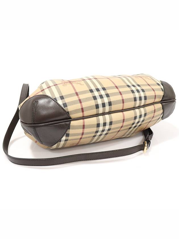 3742238 PVC Haymarket Check Brown Leather WILLENMORE Hobo 2WAY - BURBERRY - BALAAN 4