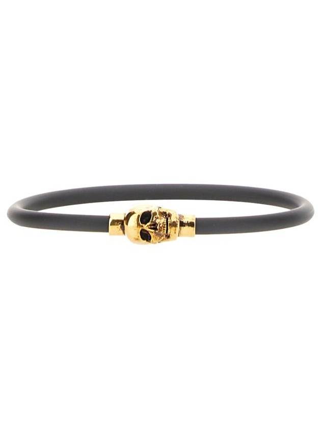 Gold Skull Head Bracelet Black - ALEXANDER MCQUEEN - BALAAN 3