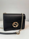 Interlocking GG Chain Small Cross Bag Black - GUCCI - BALAAN 3