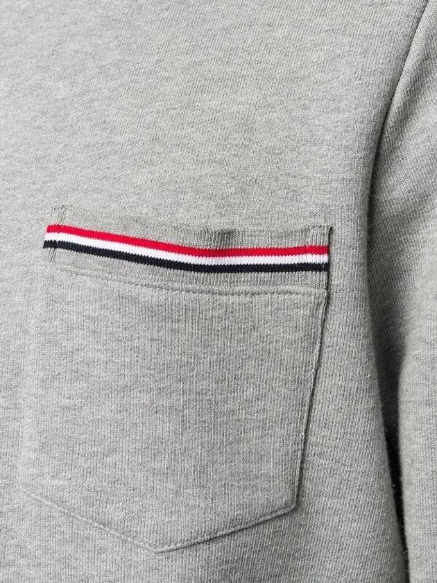 Men's Three-Stripe Tab Pocket Loopback Crew Neck Sweatshirt Light Grey - THOM BROWNE - BALAAN 3