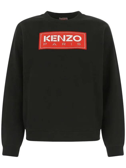 Logo Patch Sweatshirt Black - KENZO - BALAAN.
