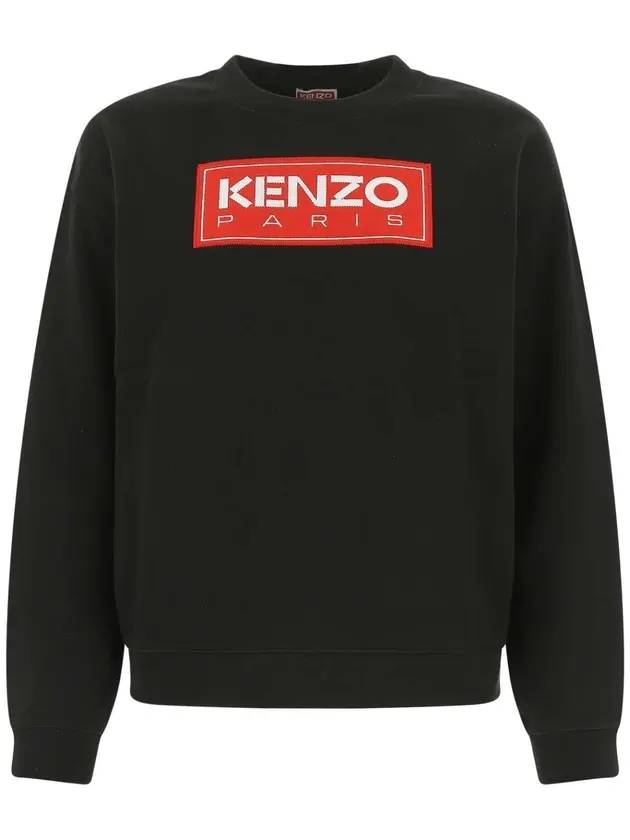 Logo Patch Sweatshirt Black - KENZO - BALAAN 1