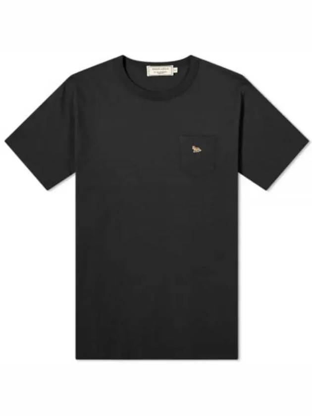 Baby Fox Patch Pocket Short Sleeve T-Shirt Black - MAISON KITSUNE - BALAAN 2