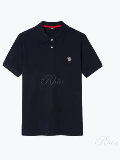 Regular Fit Zebra Logo Short Sleeve Polo Shirt Navy - PAUL SMITH - BALAAN 2