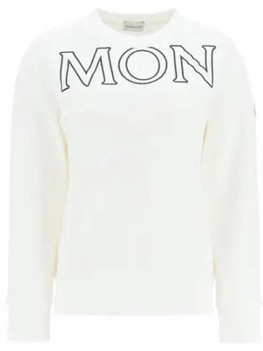 Lettering logo patch sweatshirt white women's sweatshirt 8G00029 809KX 034 - MONCLER - BALAAN 1