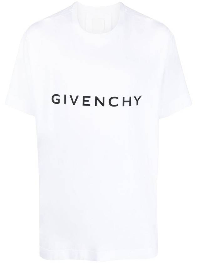 Logo Oversized Fit Cotton Short Sleeve T-Shirt White - GIVENCHY - BALAAN 2