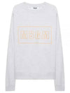 Neon Box Logo Cotton Sweatshirt Light Grey - MSGM - BALAAN 2