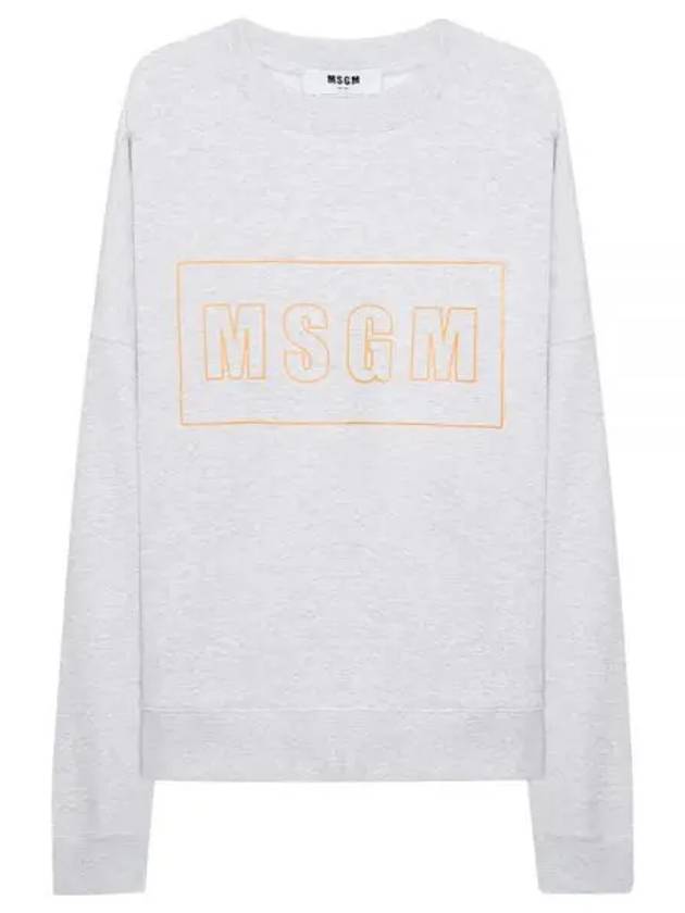 Neon Box Logo Cotton Sweatshirt Light Grey - MSGM - BALAAN 2