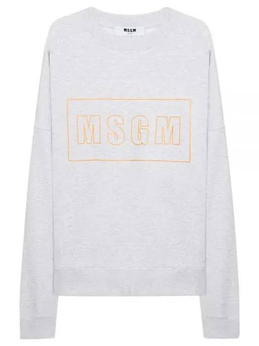 Neon Box Logo Cotton Sweatshirt Light Grey - MSGM - BALAAN 2