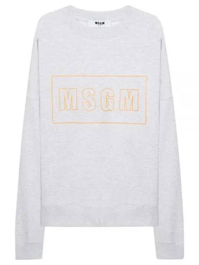 Neon Box Logo Cotton Sweatshirt Light Grey - MSGM - BALAAN 2