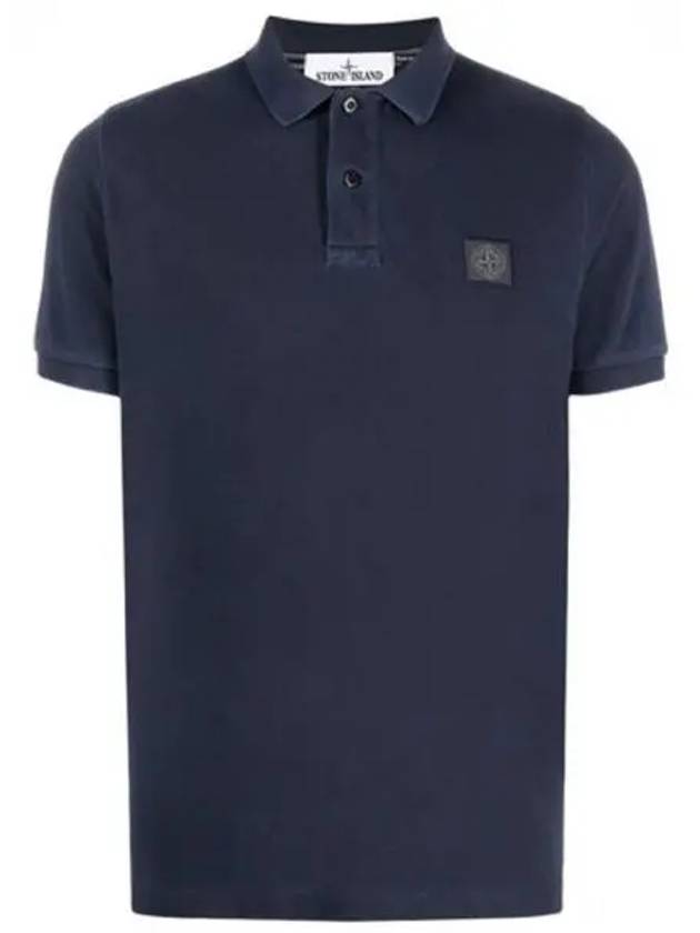 Logo Patch Washing Polo Shirt Navy - STONE ISLAND - BALAAN 2