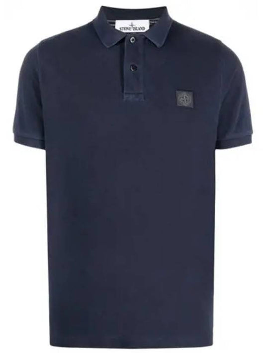 Logo Patch Washing Polo Shirt Navy - STONE ISLAND - BALAAN 2