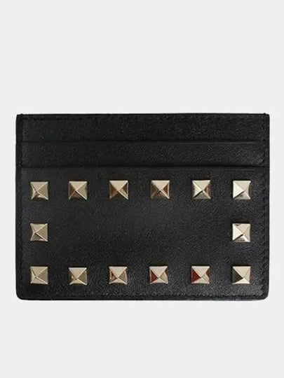 Rockstud Card Wallet Black - VALENTINO - BALAAN 2