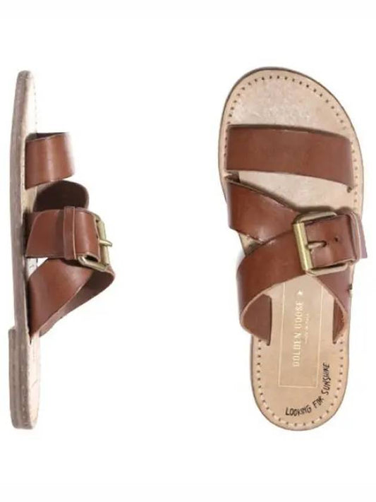 Resin Coated Leather Margaret Flat Sandals Women - GOLDEN GOOSE - BALAAN 1