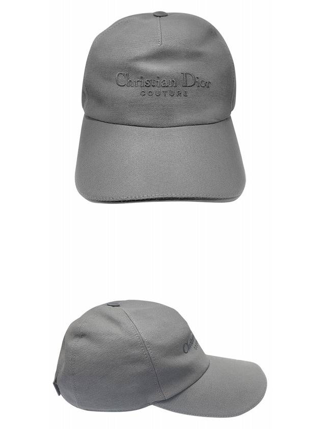 Couture Embroidered Logo Ball Cap Grey - DIOR - BALAAN 5