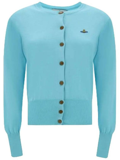 Logo Patch Cardigan Blue - VIVIENNE WESTWOOD - BALAAN 2