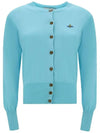 Logo Patch Cardigan Blue - VIVIENNE WESTWOOD - BALAAN 2