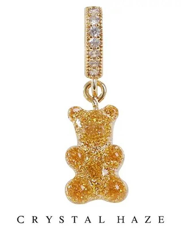 Glitter Nostalgia Bear Pave Connector Pendant Gold - CRYSTAL HAZE - BALAAN 3