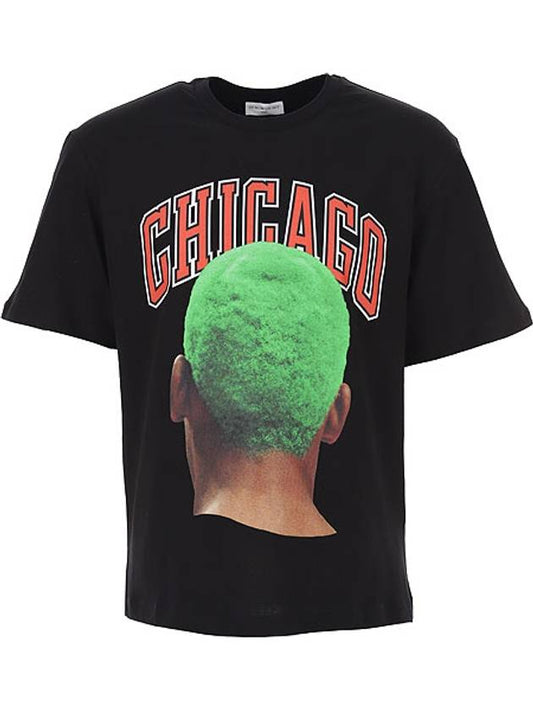 Chicago Graphic Printed Crew Neck Short Sleeve TShirt Black - IH NOM UH NIT - BALAAN 1