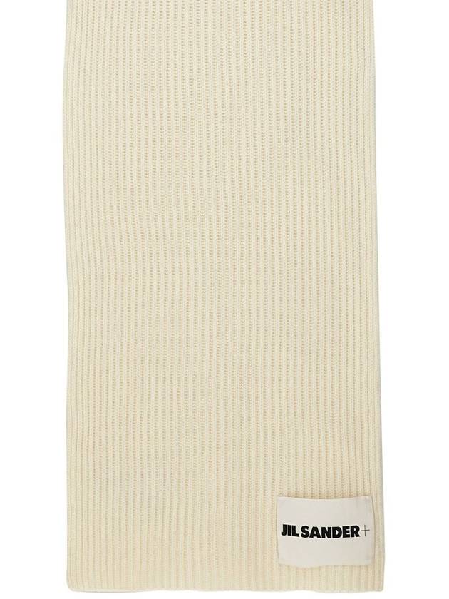 Logo Patch Wool Scarf Beige - JIL SANDER - BALAAN 3