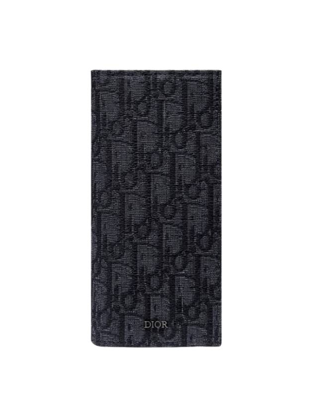 Oblique Jacquard Vertical Long Wallet Beige Black - DIOR - BALAAN 2