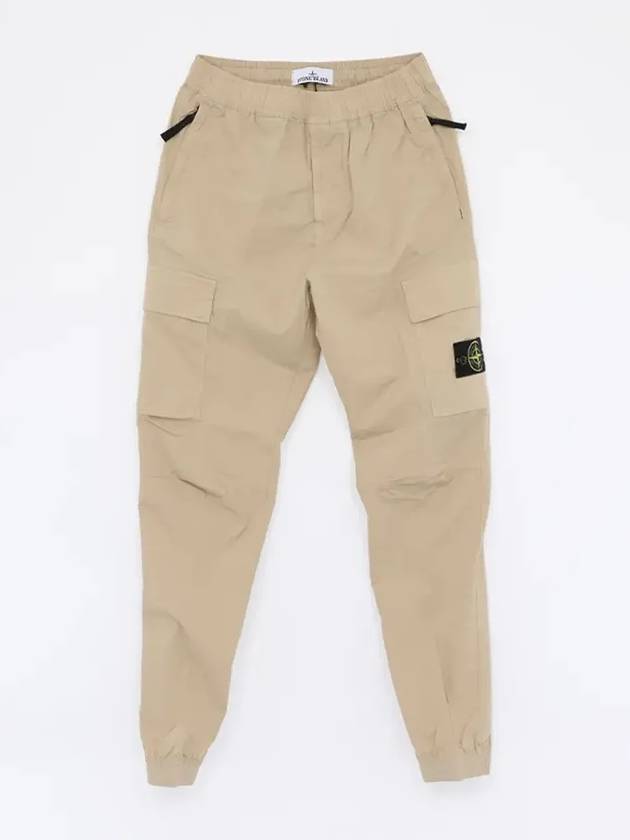 Stretch Cotton Tela Paracadute Cargo Straight Pants Sand - STONE ISLAND - BALAAN 4