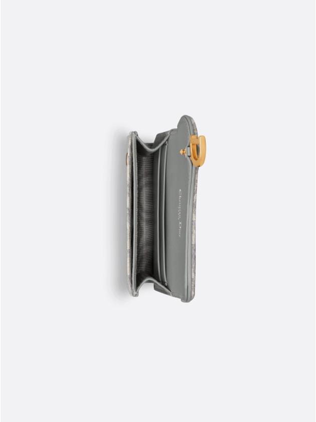 Saddle Flap Card Holder Grey  Oblique Jacquard - DIOR - BALAAN 4