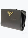 Vitello triangle logo bifold wallet black - PRADA - BALAAN 2