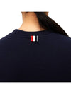 Engineered 4 Bar Stripe Loopback Jersey Knit Crewneck Sweatshirt Navy - THOM BROWNE - BALAAN 8