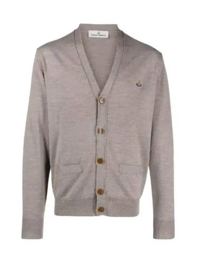 Embroidery Logo Fine Wool Cardigan Grey - VIVIENNE WESTWOOD - BALAAN 2