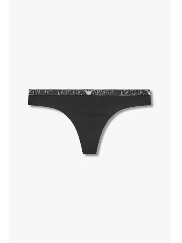 UNDERWEAR Women s Thin Logo Banding Cotton Thong Black - EMPORIO ARMANI - BALAAN 1