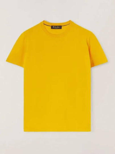 Men's Girocolo Short Sleeve T-Shirt Yellow - LORO PIANA - BALAAN 2