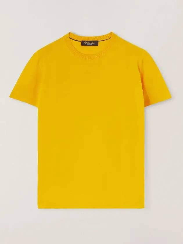 Men's Crew Neck Short Sleeve T-Shirt Yellow - LORO PIANA - BALAAN 4